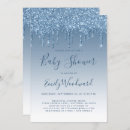 Search for blue glitter baby shower invitations Trendy