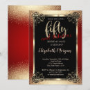 Search for red and gold 50th birthday invitations Elegant