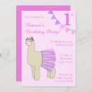 Search for llama 1st birthday invitations Pink