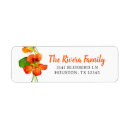 Search for orange flower return address labels Simple