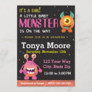 Search for little monster baby shower invitations Pink