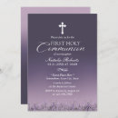 Search for lavender first communion invitations Elegant