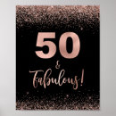 Search for gold 50th birthday party posters Black