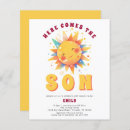 Search for vertical sunshine baby boy shower invitations Retro