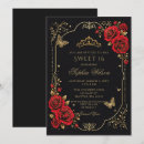 Search for red black gold invitations Vintage