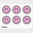 Search for black and white checkered stickers Happy face