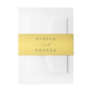 Search for gold foil wedding invitation belly bands Typography