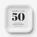 Search for black and white paper plates 50th birthday