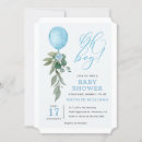 Search for blue balloon invitations Baby