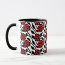 Search for black white and red mugs Floral
