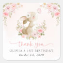 Search for pink bunny stickers First birthday