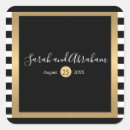 Search for black and white stripe wedding stickers Gold