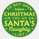 Search for do not open stickers Santa claus