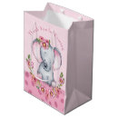 Search for girl elephant baby shower gift bags Pink