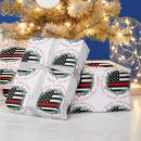 Search for firefighter christmas wrapping paper Thin red line