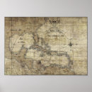 Search for old caribbean map posters Cuba