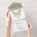 Search for green butterflies wedding invitations Vintage