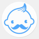Search for mustache white stickers Little man