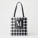 Search for black and white checkered tote bags Geometric