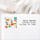 Search for turquoise and black return address labels Cute