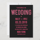 Search for black hot pink wedding invitations Typography