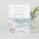Search for hearts in the sand wedding invitations Beach