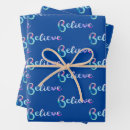 Search for believe wrapping paper Blue