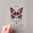 Search for burgundy and silver quinceanera invitations Butterflies