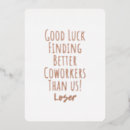 Search for farewell coworker cards Good luck