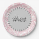 Search for pink and gray baby shower plates Glitter