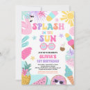 Search for tropical birthday invitations Pool birthday party