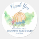 Search for pumpkin shower thank you stickers Boy