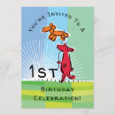 Search for dogs 1st birthday invitations Cute