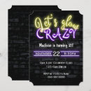 Search for lets glow crazy party invitations Black