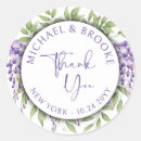 Search for purple round wedding stickers Typography