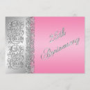 Search for silver anniversary invitations Pink