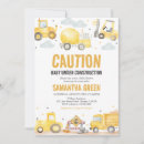 Search for baby under construction invitations Dump truck