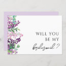 Search for floral bridesmaid cards Purple