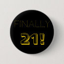 Search for 21st birthday badges Black and gold