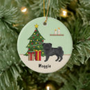 Search for black pug christmas tree decorations Dog