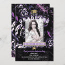 Search for black purple graduation invitations Modern