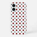 Search for red and black dots iphone cases White