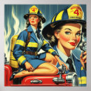 Search for vintage firefighter posters Antique