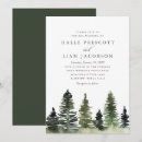 Search for dark forest green wedding invitations Evergreen trees