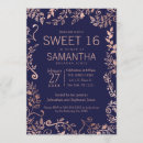 Search for rose gold and navy blue invitations Classic