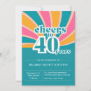 Search for cheers to 40 years invitations Vintage
