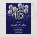 Search for royal blue silver sweet 16 invitations Calligraphy handwritten font