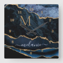 Search for navy blue gold clocks Agate