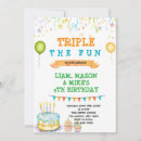 Search for triple birthday invitations Joint birthday party