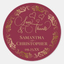 Search for burgundy wedding stickers Love and thanks